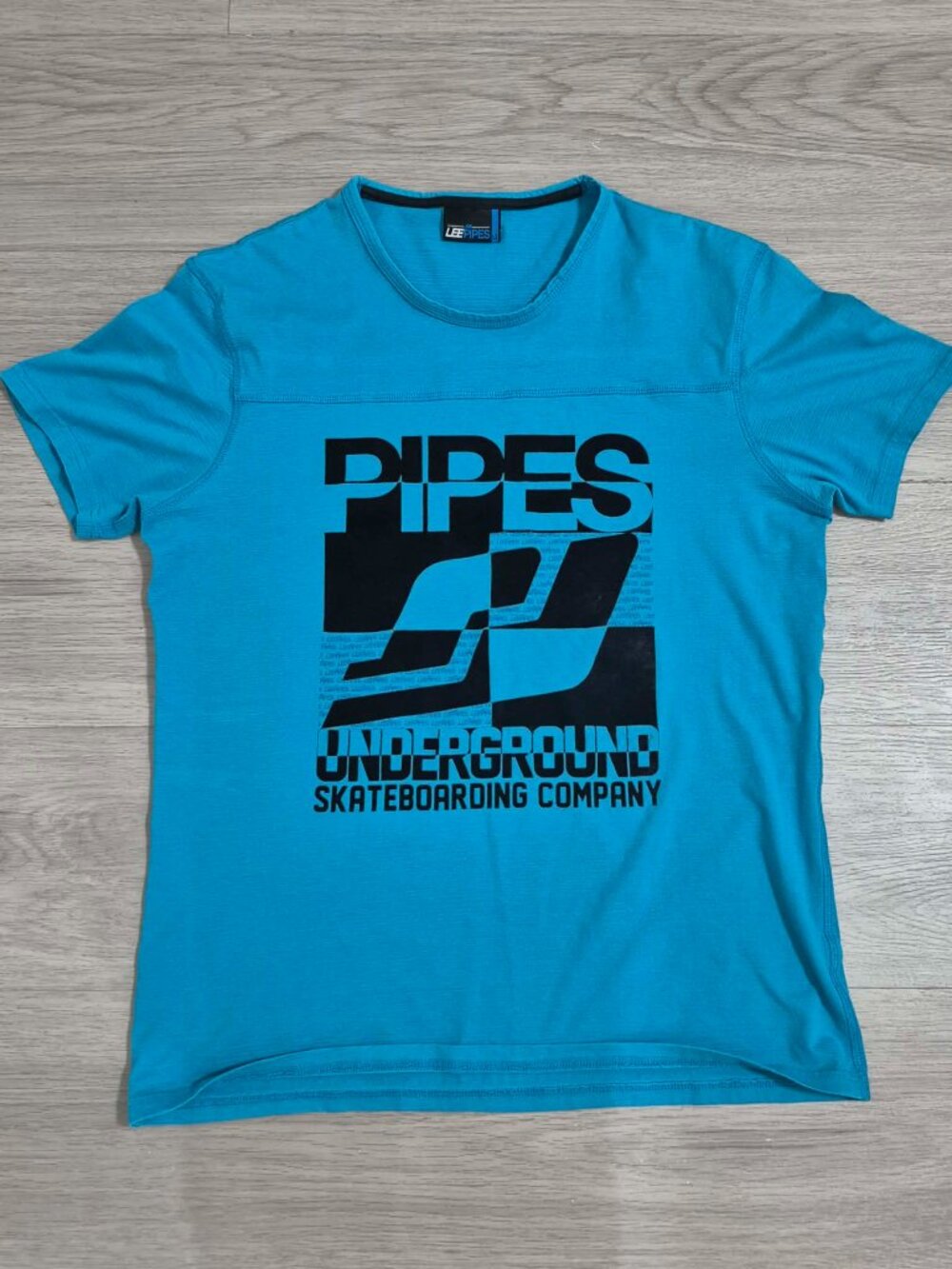Vintage Lee Pipes Underground Skateboarding T-Shirt Womans Size 1X or XL Blue
